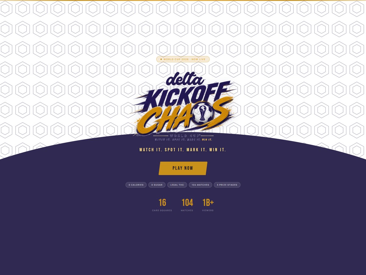 Kickoff Chaos — Delta World Cup 2026 landing page