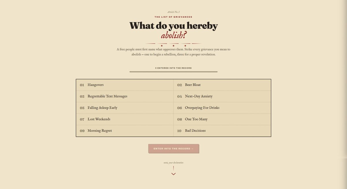 Grievances section