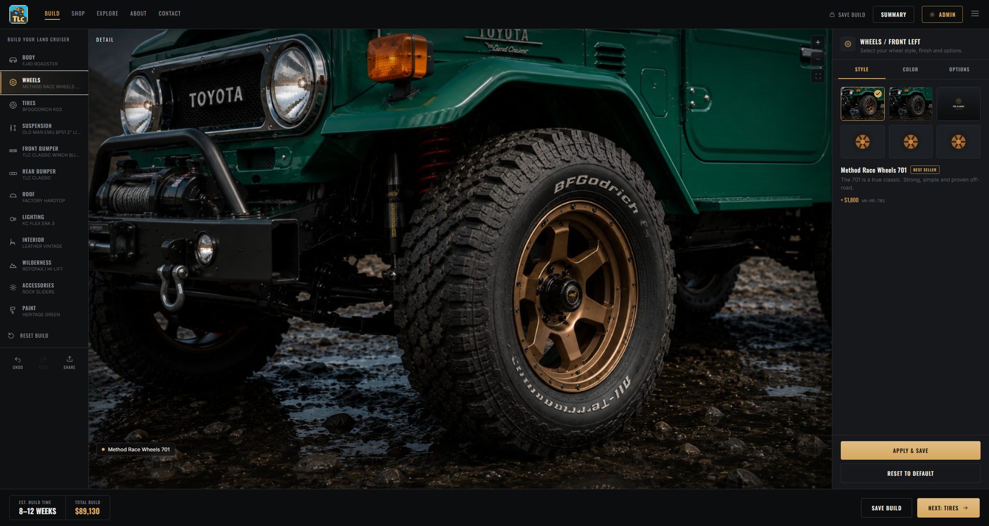 Wheels step with Method Race Wheels 701 in bronze
