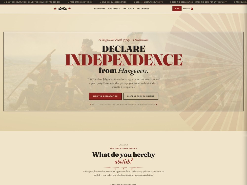 Seltzer Liberation Day — delta landing page
